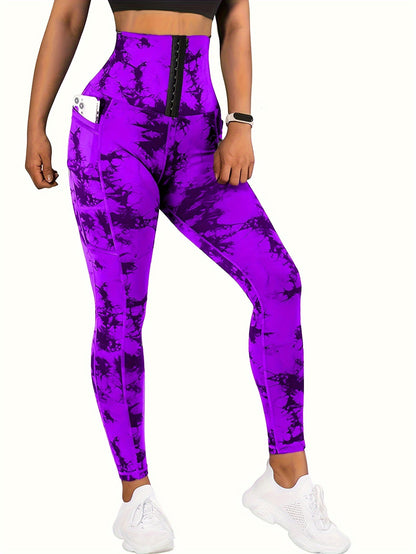 Tie Dye High Waist Yoga Leggings - Sculpting, Butt Lifting, Tummy Control, Moisture-Wicking, Four-Way Stretch Fitness Pants for Women - Wide Waistband, Comfortable, Sweat-Resistant, Perfect for Gym, Sports, Running, and Yoga
