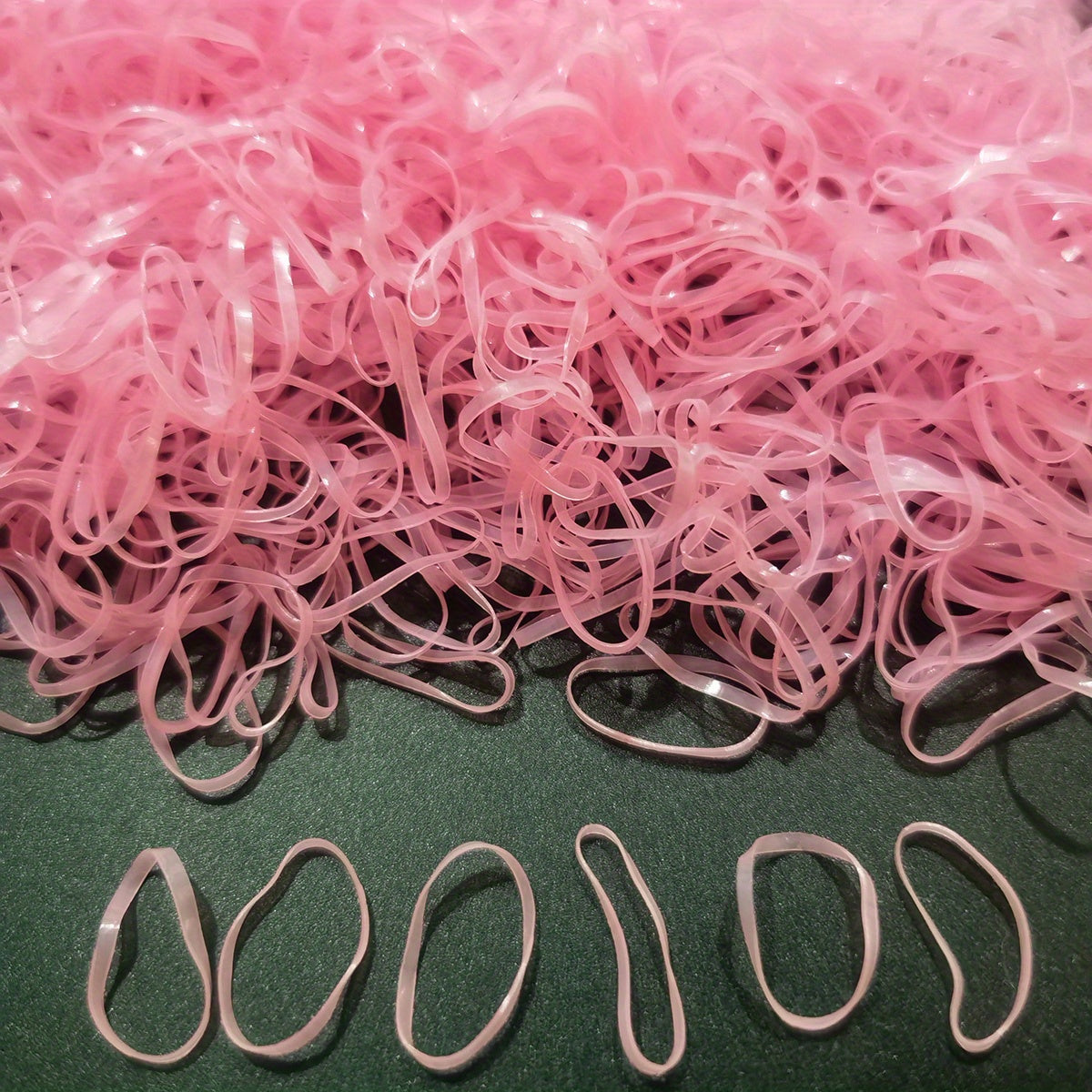 1000pcs Mini Clear Elastic Hair Rubber Bands - Soft, Gentle, and Durable Hair Ties for Women - Cute, Solid Color, Daily Headband Accessories