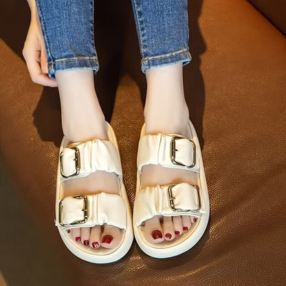 [New Style Thick Sole Slippers] New Style Thick Sole Slippers - Anti-slip Beach Slippers for Pregnant Women in Summer 2024 - Cool High-end One-Word Slippers
