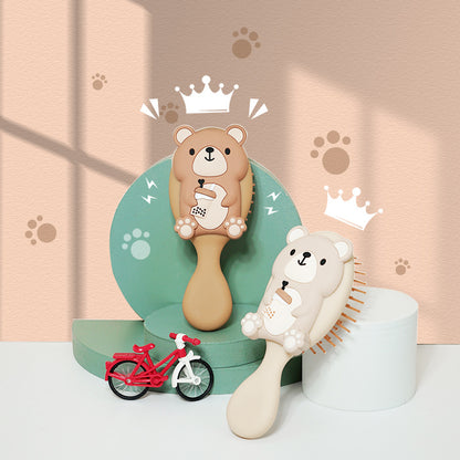 1pc Cute Cartoon Bear Hairdressing Comb - Massage And Air Cushion For All Types Of Hair - Suitable For Wet And Dry Hair