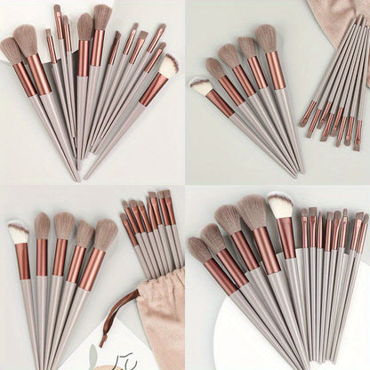 13PCS Soft Fluffy Makeup Brushes Set With Makeup Sponge For Cosmetics Foundation Blush Powder Eyeshadow Kabuki Blending Makeup Brush Beauty Tool