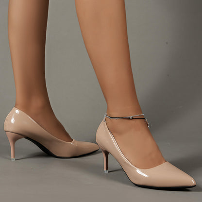 Women's Solid Color Stiletto Heels, Elegant Pointed Toe Work Pumps, Lightweight Dress Pumps