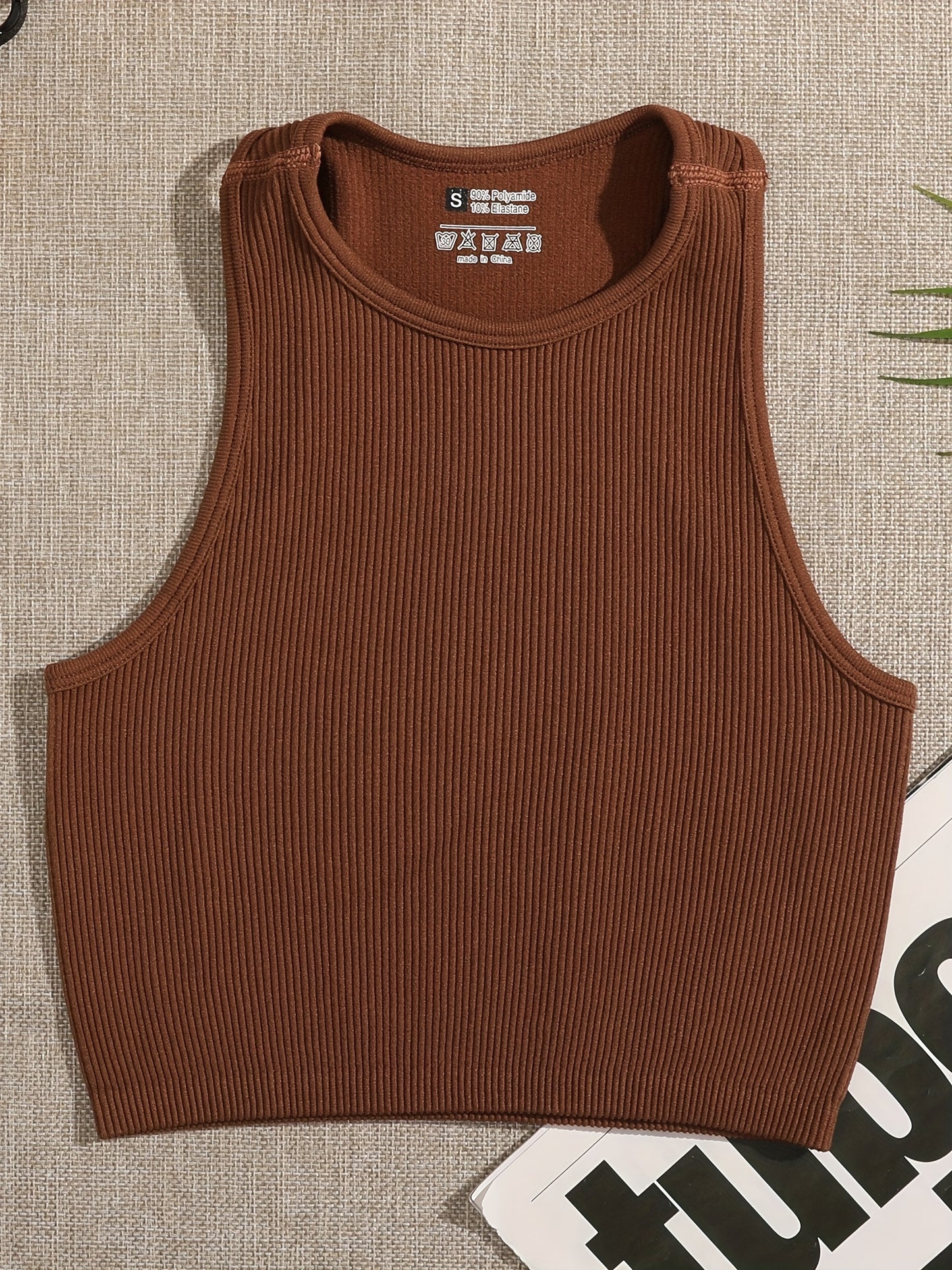 4 Pcs Vibrant Seamless Ribbed Crop Tops - Round Neck, Sleeveless, Breathable, Moisture-Wicking, Casual Sports Tank Tops for Women - Perfect for Yoga, Fitness, and Daily Wear