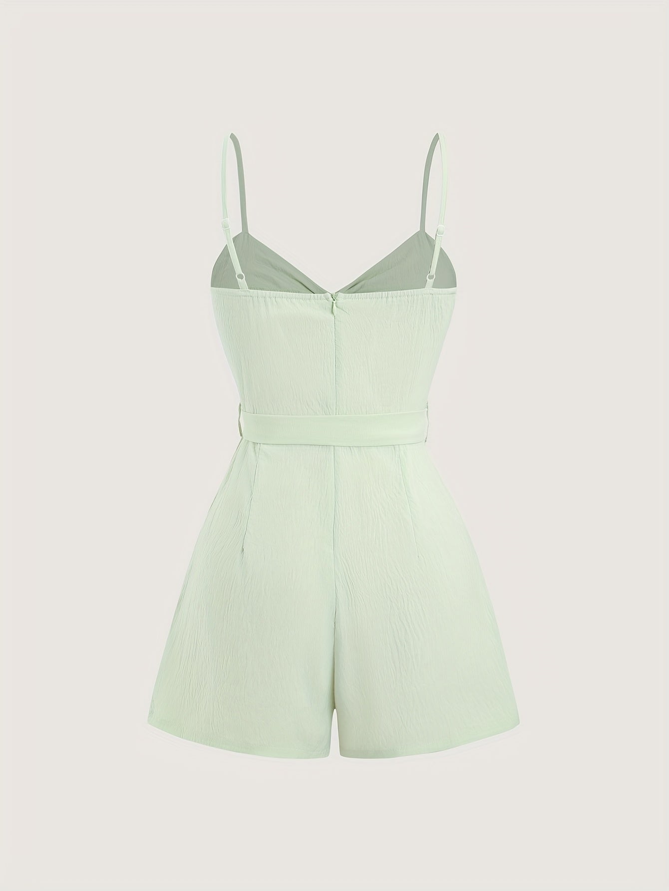 Elegant Bowknot Romper with Tie Waist - Chic Solid Color, V-Neck, Sleeveless Jumpsuit for Women - Perfect for Vacation, Parties & Casual Outfits, Vacation Dress | Bowknot Design | Twist Detail, Bowknot Jumpsuit