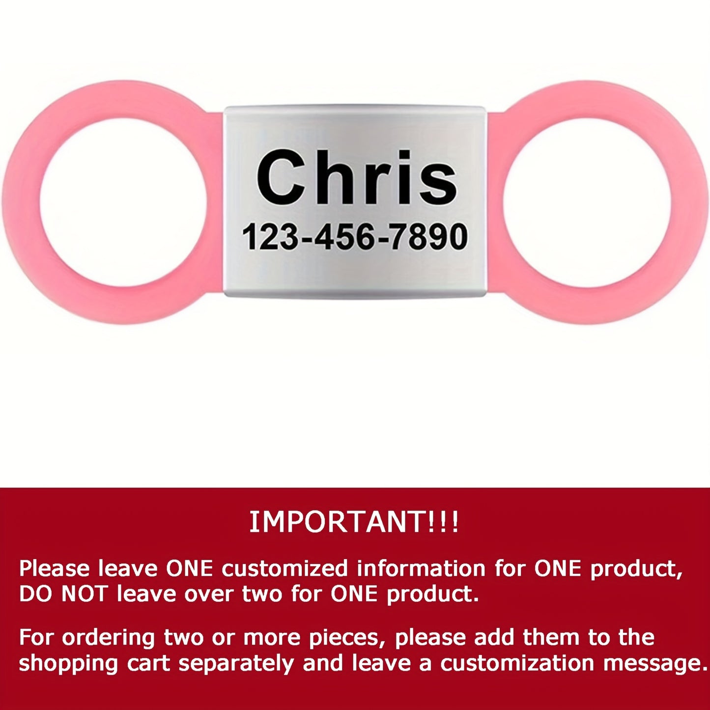 [Fast Arrival] Personalized Pet ID Tag - Durable, Noise-Free, Stylish Slide-On Tag with Engraved Pet's Name, Perfect for Dogs and Cats - Easy to Read, Long-Lasting, and Attractive Design