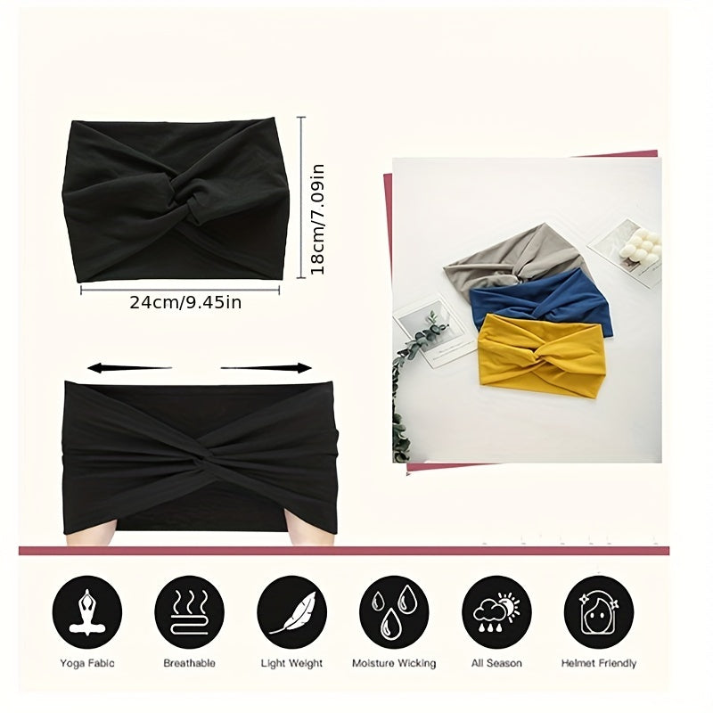 1pc Elegant Leopard Print Knitting Sports Headband - Stretchy, Sweat-Absorbing, Minimalist Design for Women - Perfect for Yoga, Fitness, and Valentines Day Festival