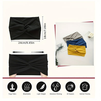 1pc Elegant Leopard Print Knitting Sports Headband - Stretchy, Sweat-Absorbing, Minimalist Design for Women - Perfect for Yoga, Fitness, and Valentines Day Festival