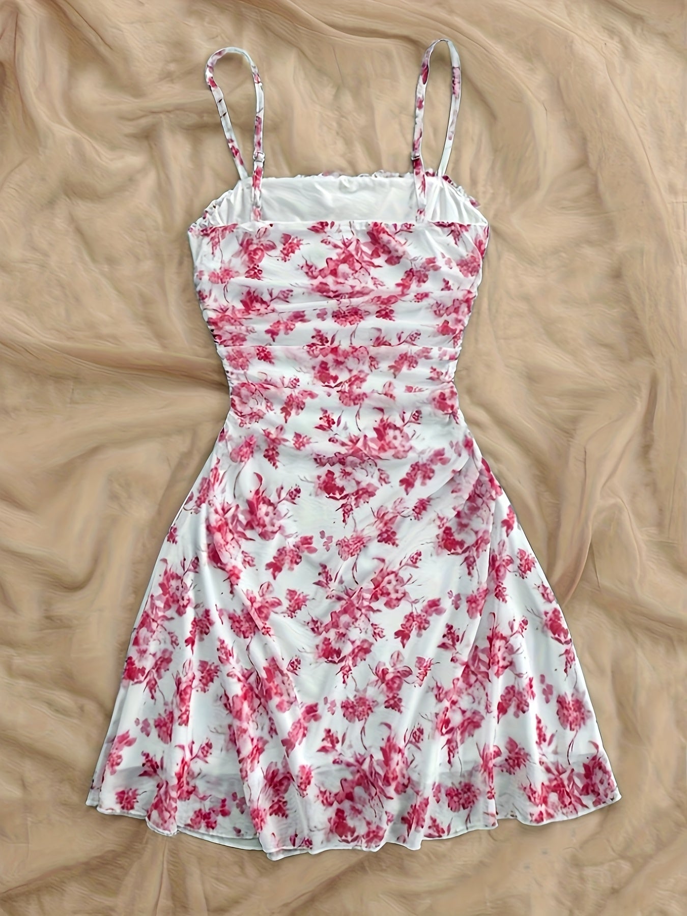 Women's New Floral Print Halter Dress Fashionable Elegant Suitable for All Seasons