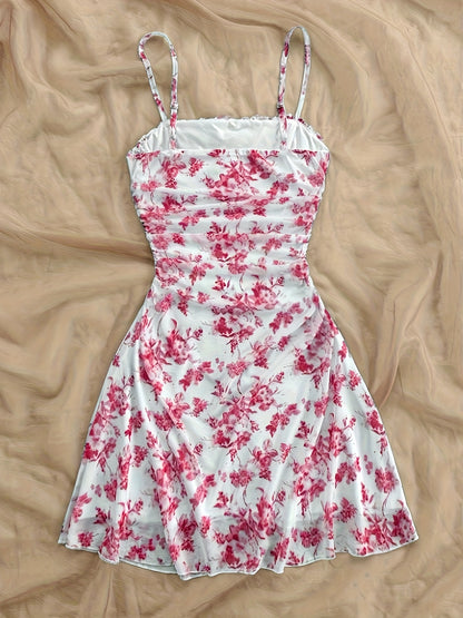 Women's New Floral Print Halter Dress Fashionable Elegant Suitable for All Seasons