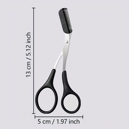 Stainless Steel Eyebrow Shaping Cut Scissors Comb Hair Remover Beauty Tool (Eyebrow Scissors)