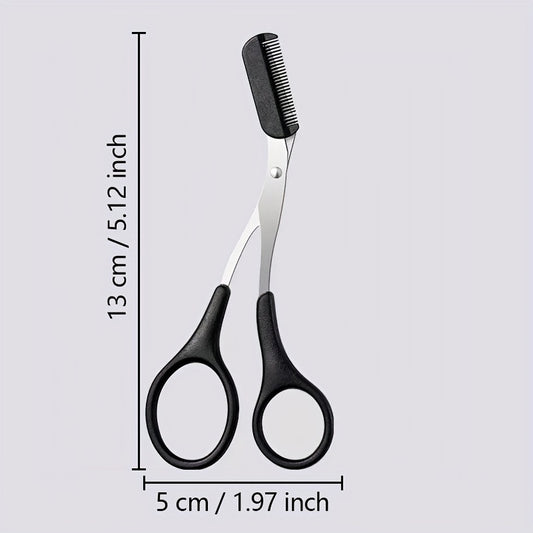 Stainless Steel Eyebrow Shaping Cut Scissors Comb Hair Remover Beauty Tool (Eyebrow Scissors)