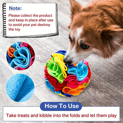 Interactive Snuffle Ball for Dogs, Small Breed Recommended, Durable Fabric, Non-Battery Operated, Pet Play Toy for Foraging and Sniffing