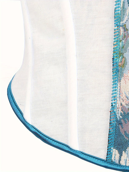 Lace Up Off Shoulder Non-Stretch Shaping Top, Women's Tight Bone Corset Top, Women's Activewear