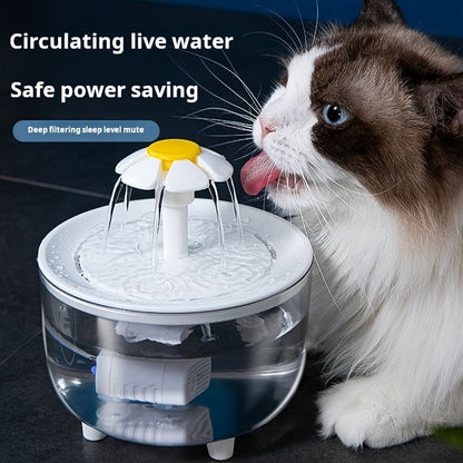 Whisper-Quiet Pet Fountain - Fountains with Automatic Recirculating System, USB Powered, 5V Low Voltage Operation, Food Grade PP Material, No Batteries Required for Cats and Dogs
