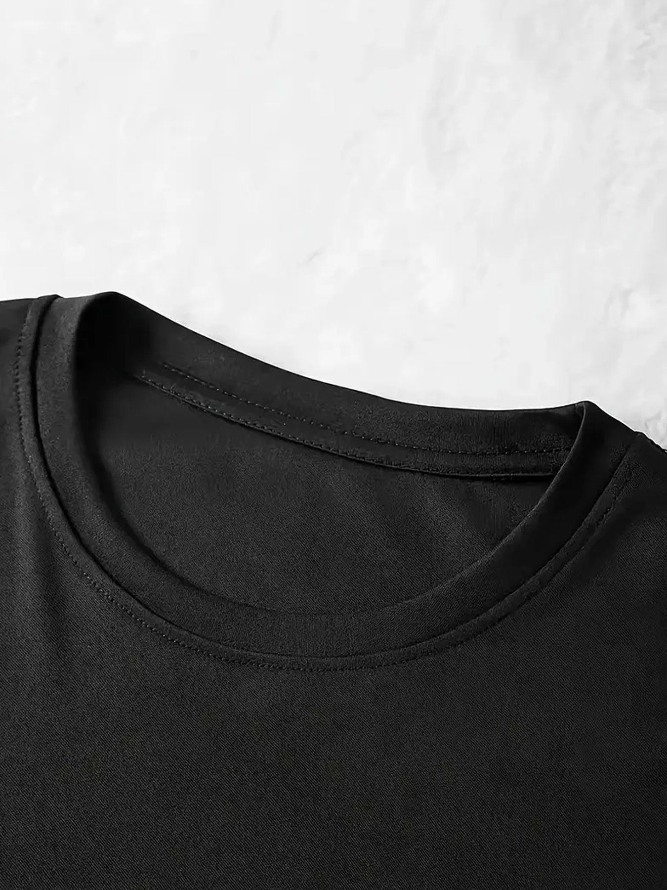 Women'S K-WAY Graphic Print Short Sleeve Crop Top & High-Waisted Leggings Set - Black with White Lettering, Stretchy Polyester Blend, Casual Streetwear Style, Spring/Summer Collection, High Waisted