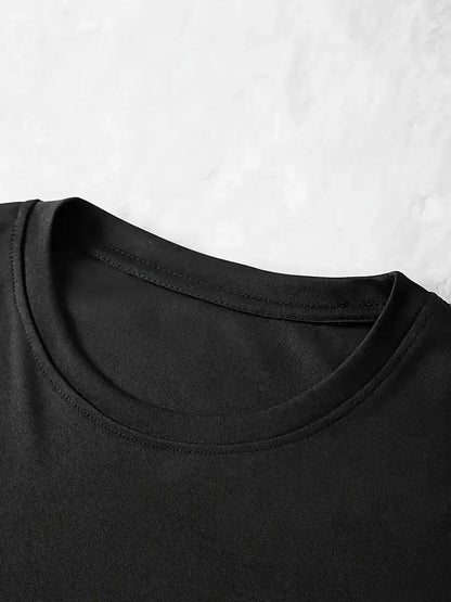 Women'S K-WAY Graphic Print Short Sleeve Crop Top & High-Waisted Leggings Set - Black with White Lettering, Stretchy Polyester Blend, Casual Streetwear Style, Spring/Summer Collection, High Waisted