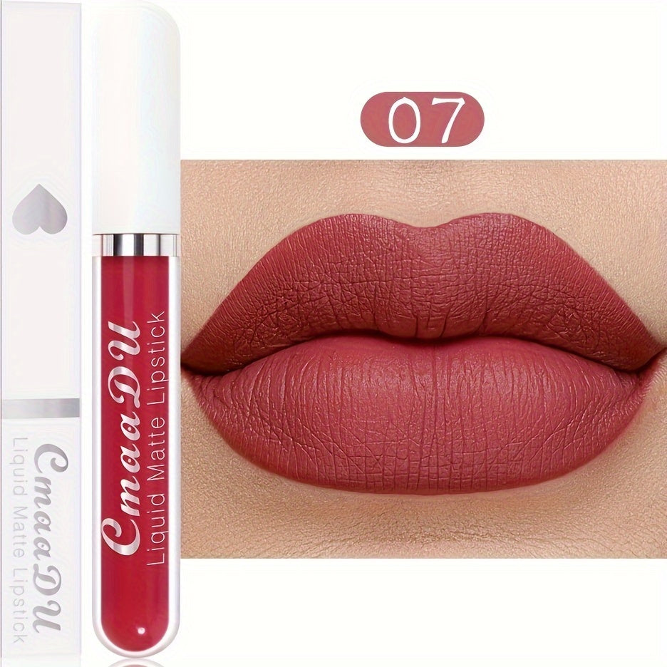 Long-Lasting Matte Liquid Lipstick - Waterproof, Non-Stick, Fruit Scented, Sweatproof, Hydrating, Lightweight, Durable Makeup for Dining, Swimming, Summer - Fruit Fragrance, Cup-Shaped Applicator