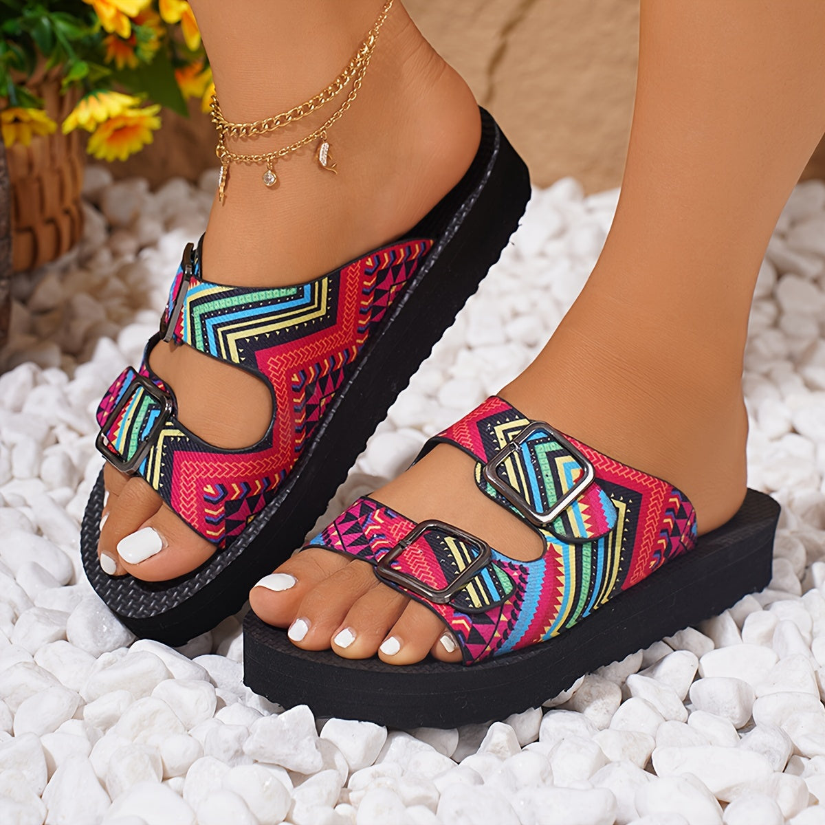 Women's Summer Flat Bottom Slippers Thick Sole Slippers for Women Outdoor