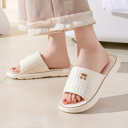 [Soft Slides] Soft Pink Women's Summer Slides | Non-Slip High-Density Geometric Pattern, Machine Washable, Comfortable Home Shoes for Relaxation, Ladies Slippers, Thick Sole Indoor Slippers, EVA