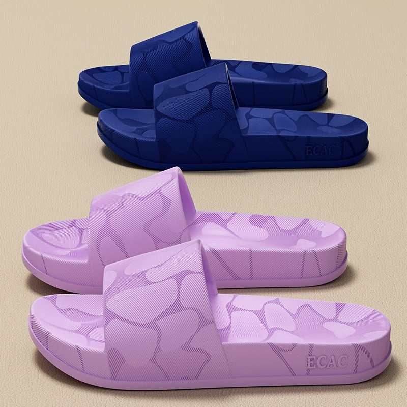 ECAC Women'S EVA Slide Sandals - Thick Cushioned Indoor/Outdoor Slippers with Geometric Pattern, Lightweight & Comfortable for Bathroom, Hiking, and Casual Wear, Hiking Footwear | Stylish Slipons | EVA Upper Material, Slipper