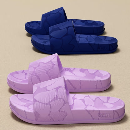 ECAC Women'S EVA Slide Sandals - Thick Cushioned Indoor/Outdoor Slippers with Geometric Pattern, Lightweight & Comfortable for Bathroom, Hiking, and Casual Wear, Hiking Footwear | Stylish Slipons | EVA Upper Material, Slipper