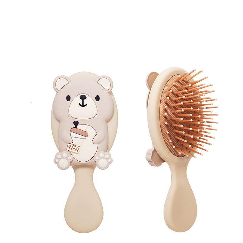 1pc Cute Cartoon Bear Hairdressing Comb - Massage And Air Cushion For All Types Of Hair - Suitable For Wet And Dry Hair