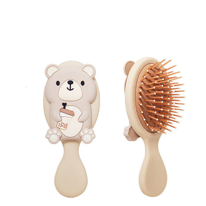 1pc Cute Cartoon Bear Hairdressing Comb - Massage And Air Cushion For All Types Of Hair - Suitable For Wet And Dry Hair