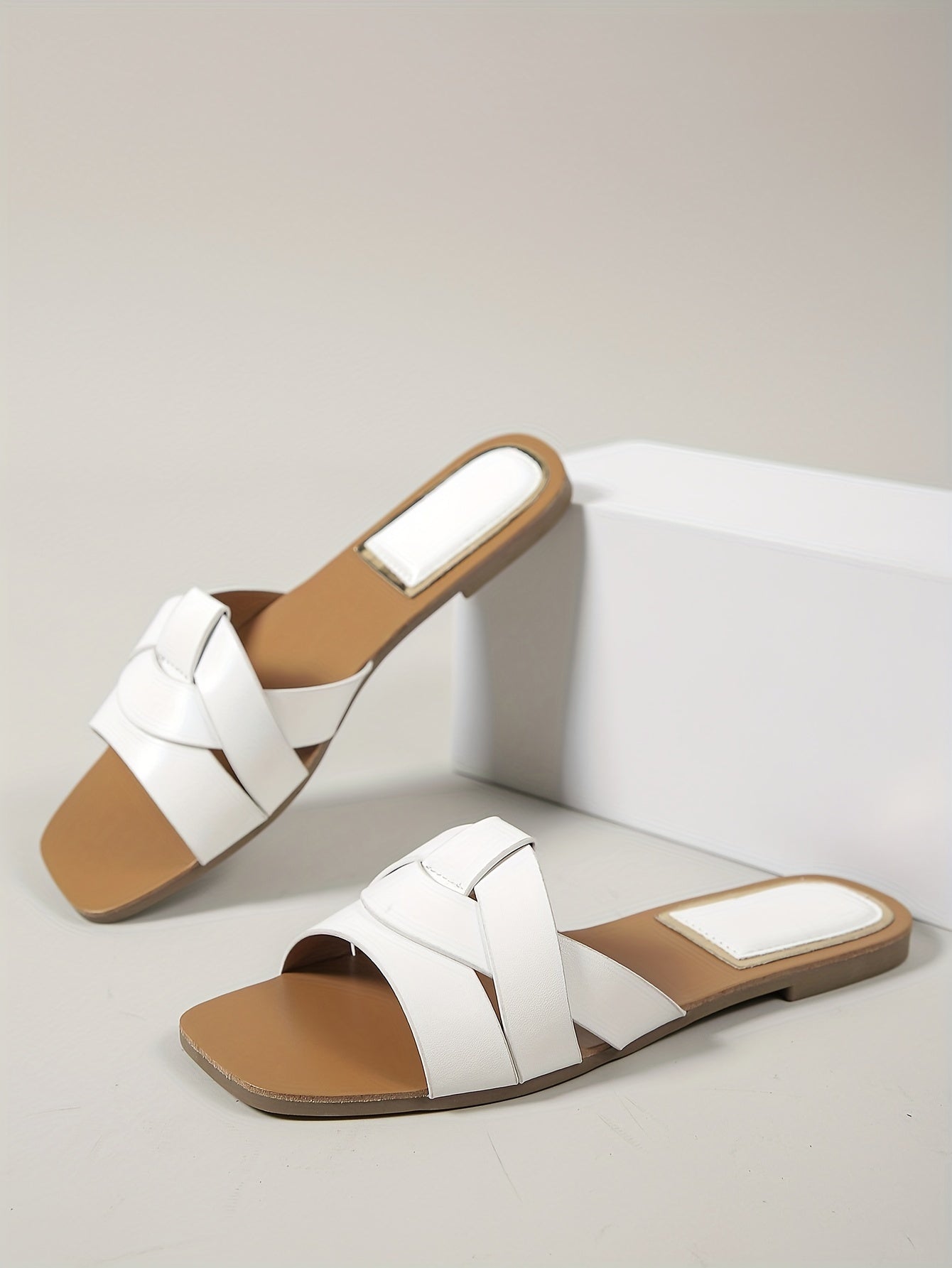 2025 New Arrival Women's Casual Sandals - Lightweight, Comfortable, Open-Toe Slip-Ons for Beach & Outdoor, Golden, Nude, White, Black