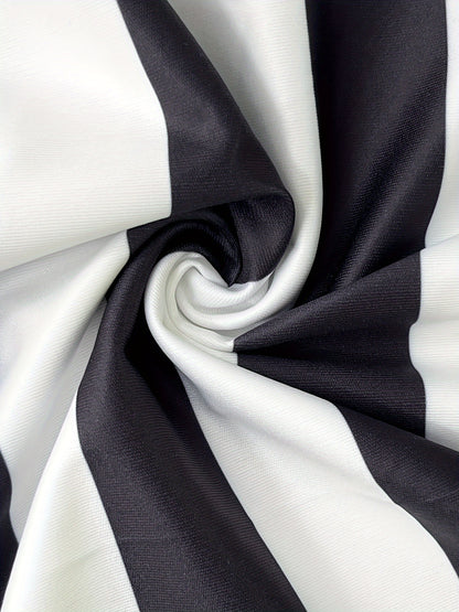 Striped Pattern Skirt Set Outfit - Stylish Crew Neck Short Sleeve Crop Top & Flowy Skirt with Relaxed Fit, Casual and Comfortable Style - Ideal for Spring and Summer, Womens Clothing