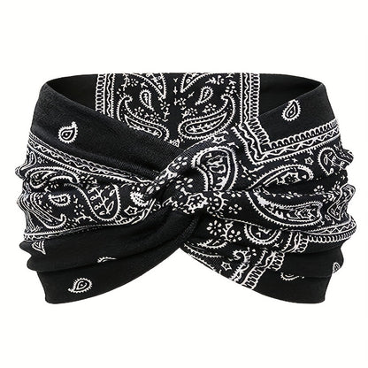 1pc Elegant Leopard Print Knitting Sports Headband - Stretchy, Sweat-Absorbing, Minimalist Design for Women - Perfect for Yoga, Fitness, and Valentines Day Festival