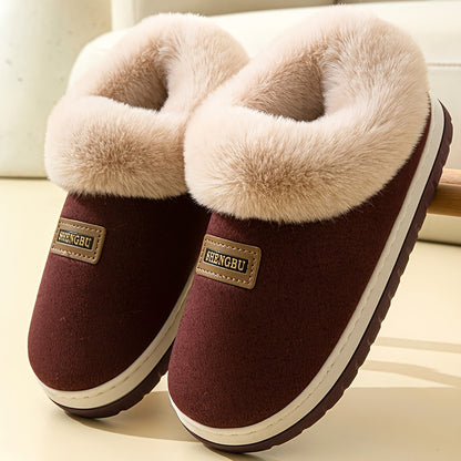 Cozy Winter Plush-Lined Slippers for Men and Women - Soft Indoor House Shoes with Trim, Gray and Maroon Options, Warm Ankle Support for Home Comfort, Casual Slippers | Casual Style Slippers | Plush Lining, House Slippers