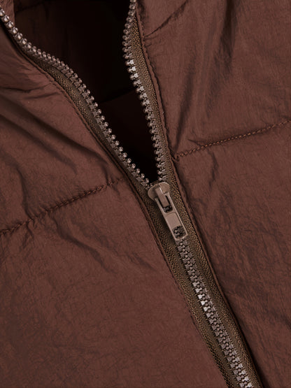 Women'S Elegant High-Neck Padded Vest with Drawstring Detail - Solid Color, Thick Warm Winter Sleeveless Jacket Vest, Casual Streetwear Style, 200g/m² Fabric Weight, Autumn/Winter Essential