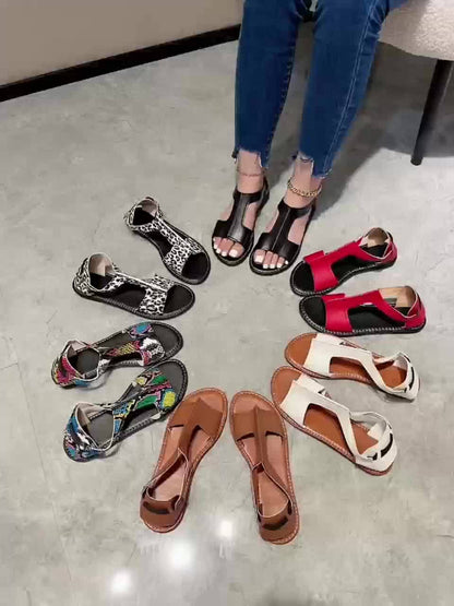 Women's D'Orsay Flat Sandals, Casual Peep Toe Summer Shoes, Lightweight Outdoor Beach Sandals