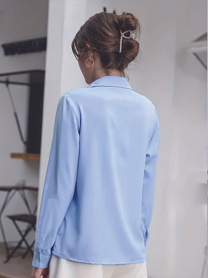 2024 Women's Professional Long Sleeve Shirt - Slim-Fit Square Neck Blouse with Semi-Sheer Fabric, White Office Workwear for Spring/Summer, Middle Eastern-Inspired Elegant Work Attire, Work Blouse