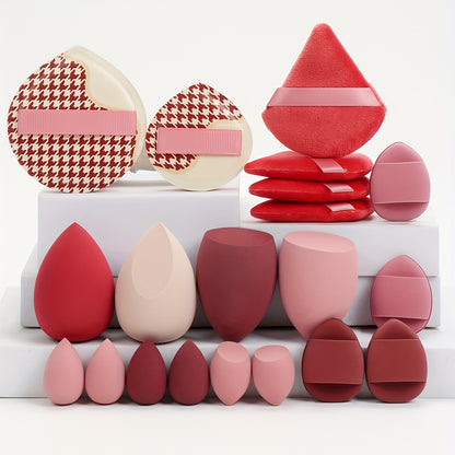 Marshmallow 20pcs Set, 2 Cushion Puffs & 4 Loose Puffs & 4 Makeup Sponges & 6 Mini Makeup Sponges & 4 Mini Cushion Puffs, Beauty Makeup Sponges Mixed with BB Cream, Liquid Foundation, Concealer for Use, Especially Suitable fo