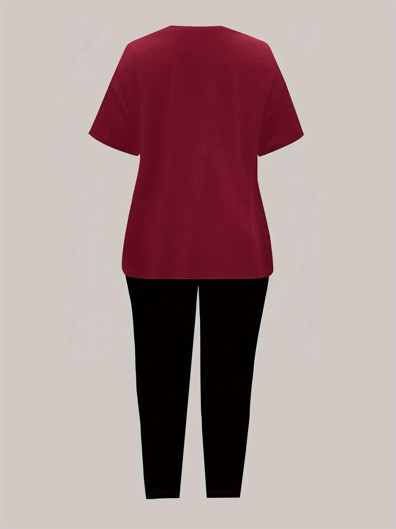 Women'S K-WAY Graphic Print Short Sleeve Crop Top & High-Waisted Leggings Set - Black with White Lettering, Stretchy Polyester Blend, Casual Streetwear Style, Spring/Summer Collection, High Waisted