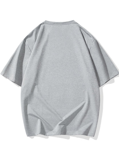 Men's Plus Size 'You are offline...' Print Stretch T-shirt, Oversized Short Sleeve Tops For Spring Summer, Causal Loose Clothing For Big And Tall Guys