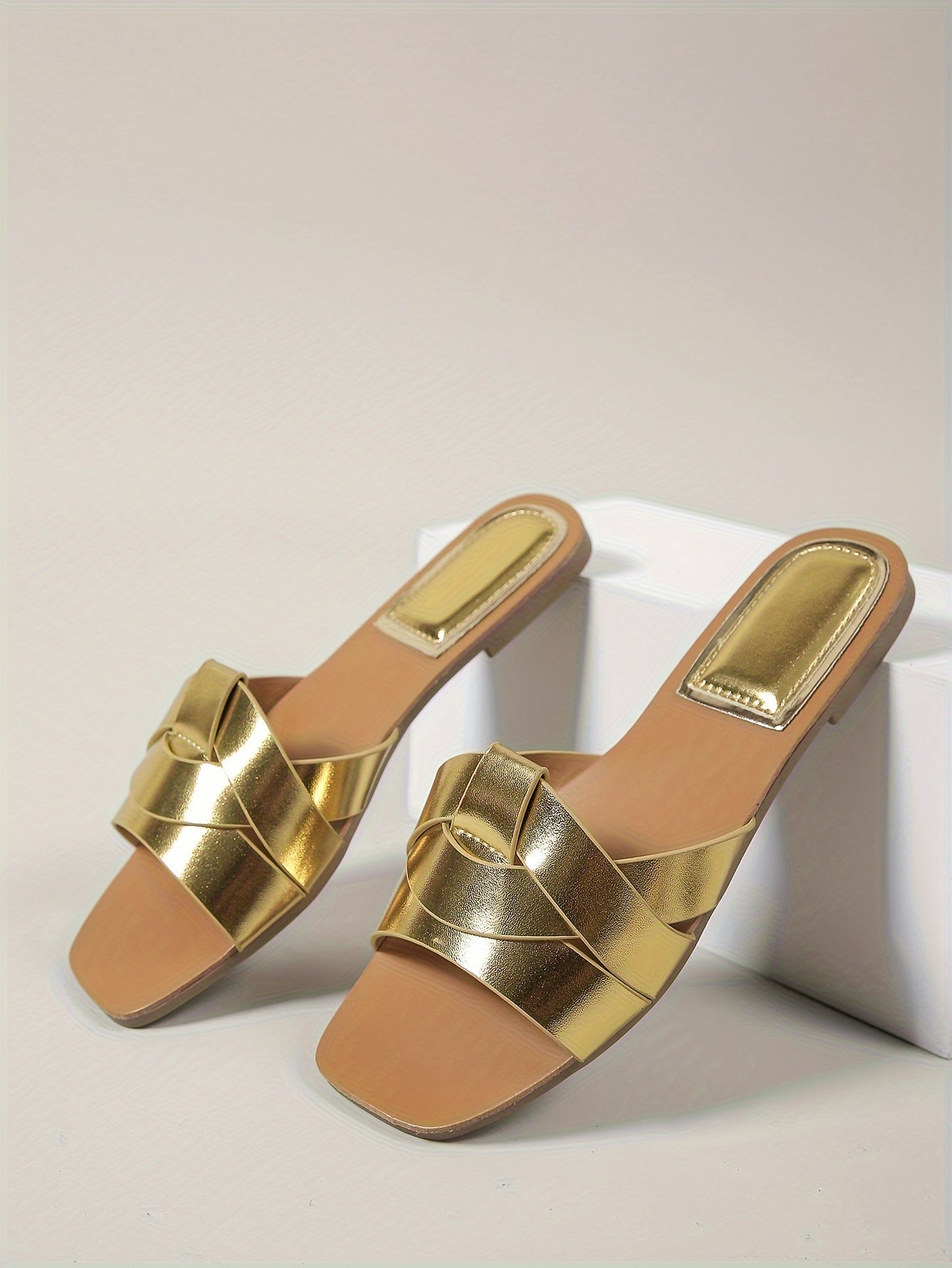 2025 New Arrival Women's Casual Sandals - Lightweight, Comfortable, Open-Toe Slip-Ons for Beach & Outdoor, Golden, Nude, White, Black