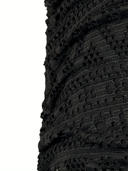 Stylish Ruched Bikini Bottoms - Women's Swimwear with Contrast Mesh 2 in 1 Skort Design, Adjustable Side Drawstring, Built-In Brief, Solid Color, Comfortable and Flattering Fit for Beach and Pool Activities