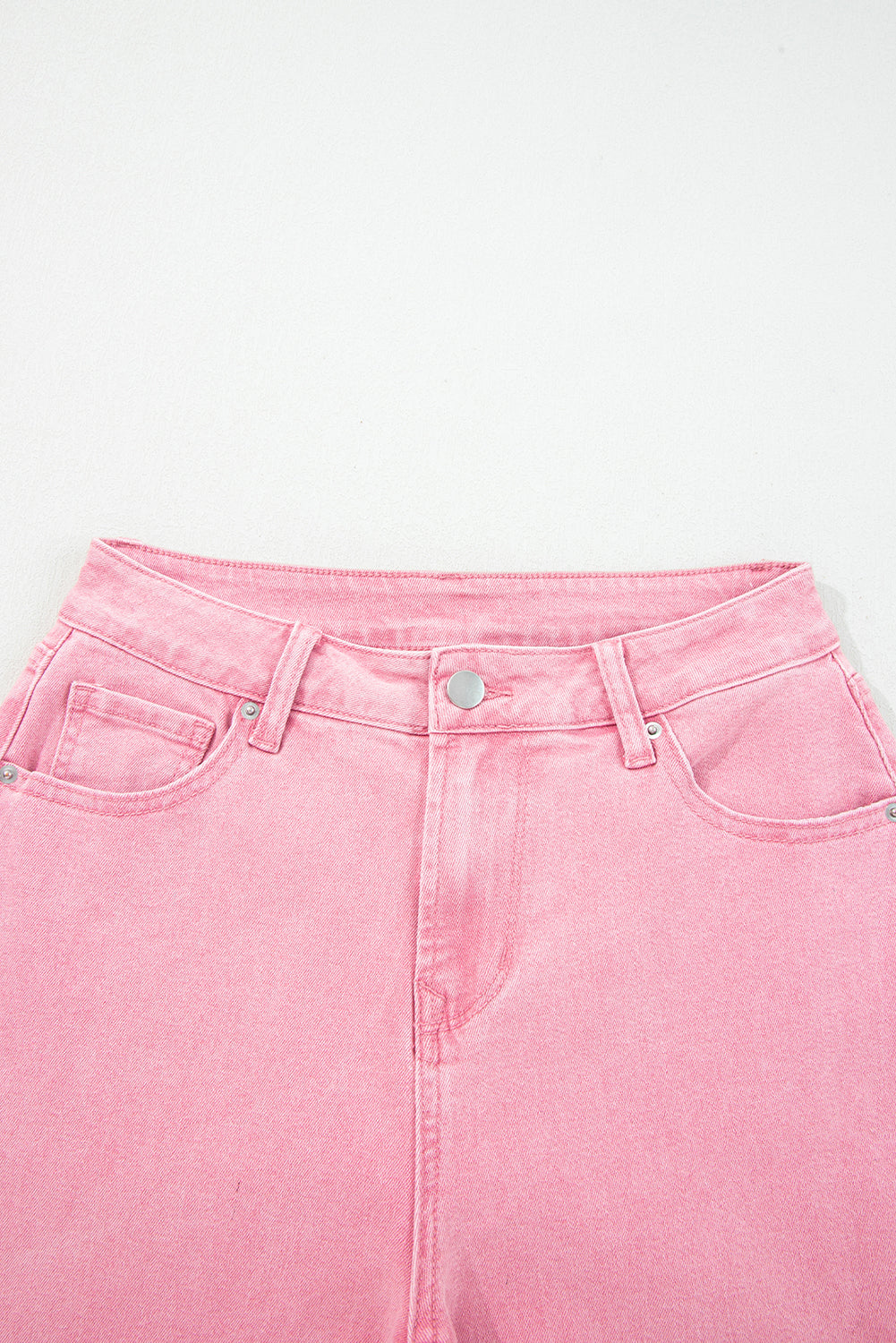 Peach Blossom Acid Washed High Rise Cropped Wide Leg Jeans