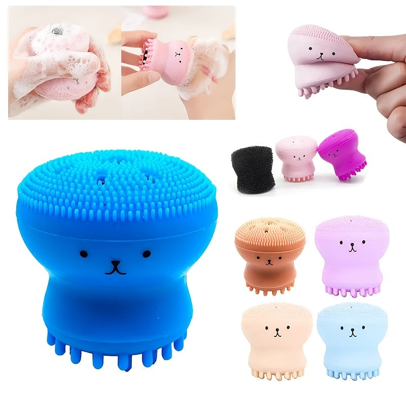 Exfoliating Facial Cleaning Scrubber Brush, Octopus Shape Silicone Miniature Face Deep Clean Tool, Face Massage Scrub Brush, Manual Face Washing, Fit For Daily Skin Care