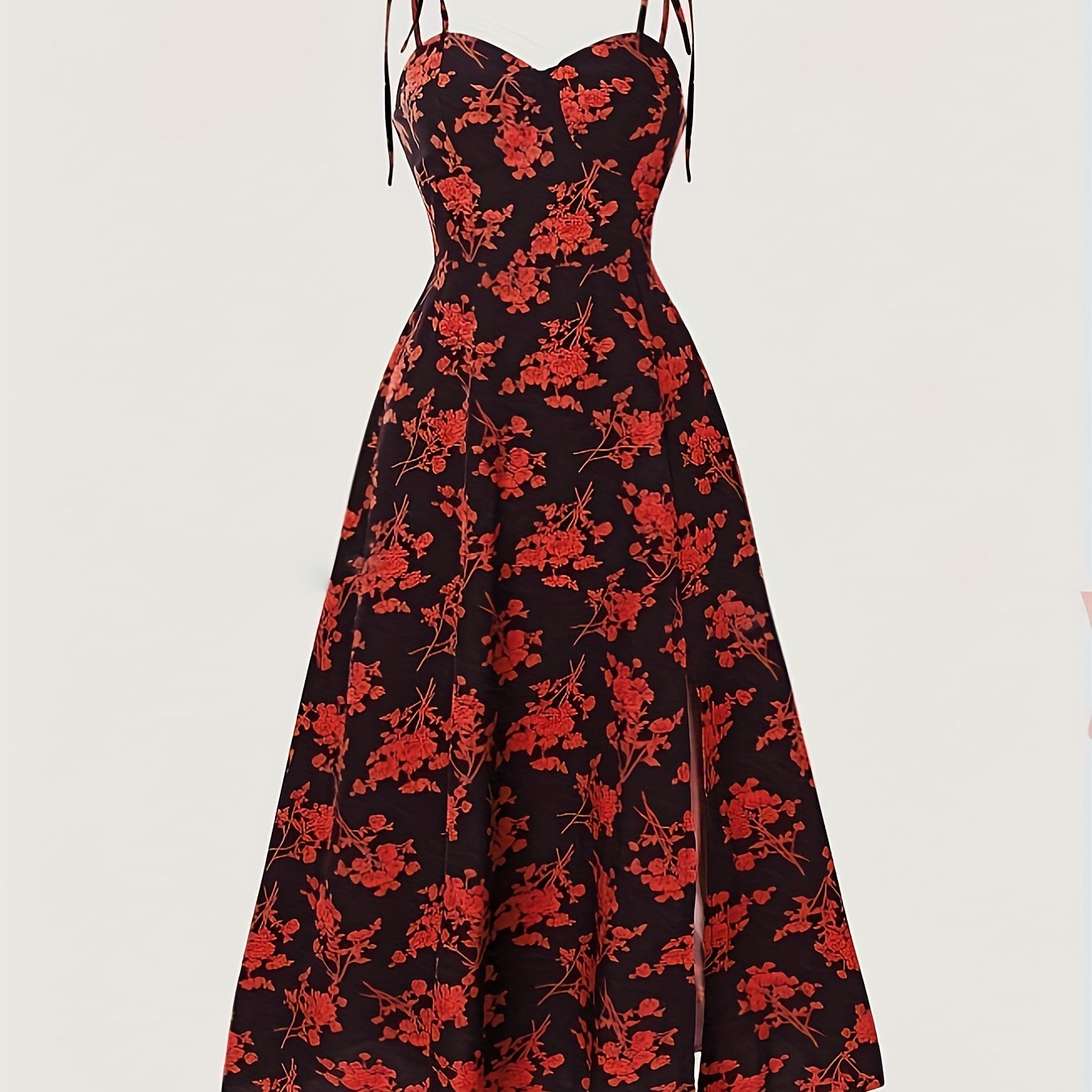 Y2K Women's Floral Print Off-Shoulder A-Line Dress - Lightweight Summer Machine Washable Elegant Party & Casual Outfit, Fitted Silhouette