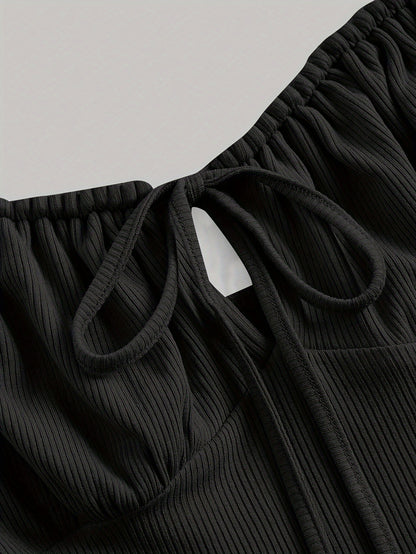 Lace Up Cut Out Ruched Dress