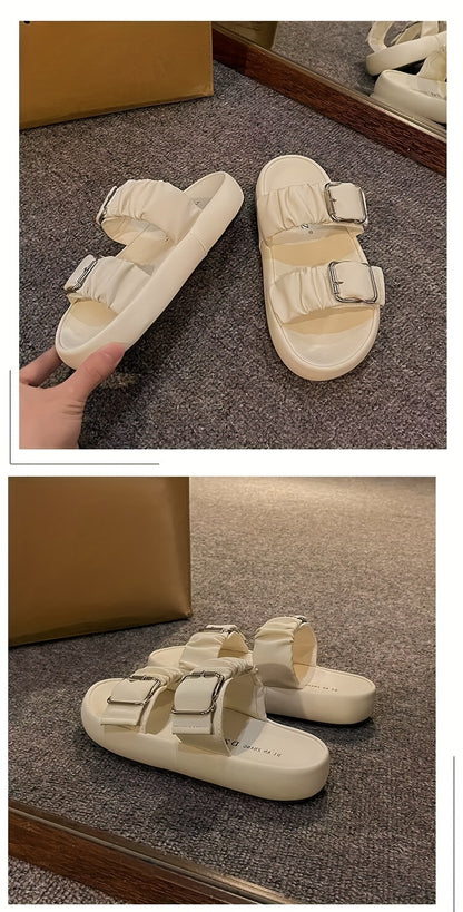 [New Style Thick Sole Slippers] New Style Thick Sole Slippers - Anti-slip Beach Slippers for Pregnant Women in Summer 2024 - Cool High-end One-Word Slippers