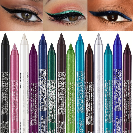 Versatile Eye Makeup Pen, Monochromatic Colored Eyeliner Pencil, Pearl GlitterEyeliner For Women, Creamy Eyeshadow Pencil, Waterproof, Professional Eye Liner/Shadow Makeup For Siren's Eye Look, Daily Makeup, Cosplay And Hallo