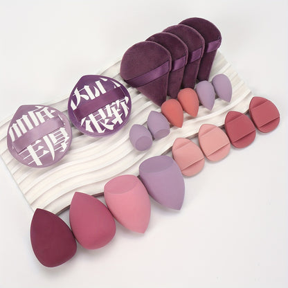 Marshmallow 20pcs Set, 2 Cushion Puffs & 4 Loose Puffs & 4 Makeup Sponges & 6 Mini Makeup Sponges & 4 Mini Cushion Puffs, Beauty Makeup Sponges Mixed with BB Cream, Liquid Foundation, Concealer for Use, Especially Suitable fo