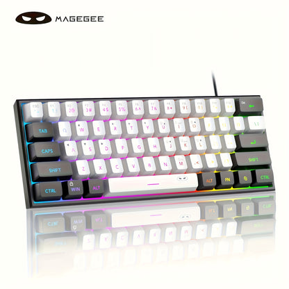 MageGee Mini 60% Gaming/Office Keyboard, Keycap Type Wired RGB Backlit Compact Computer Keyboard for Windows/Mac/Laptop