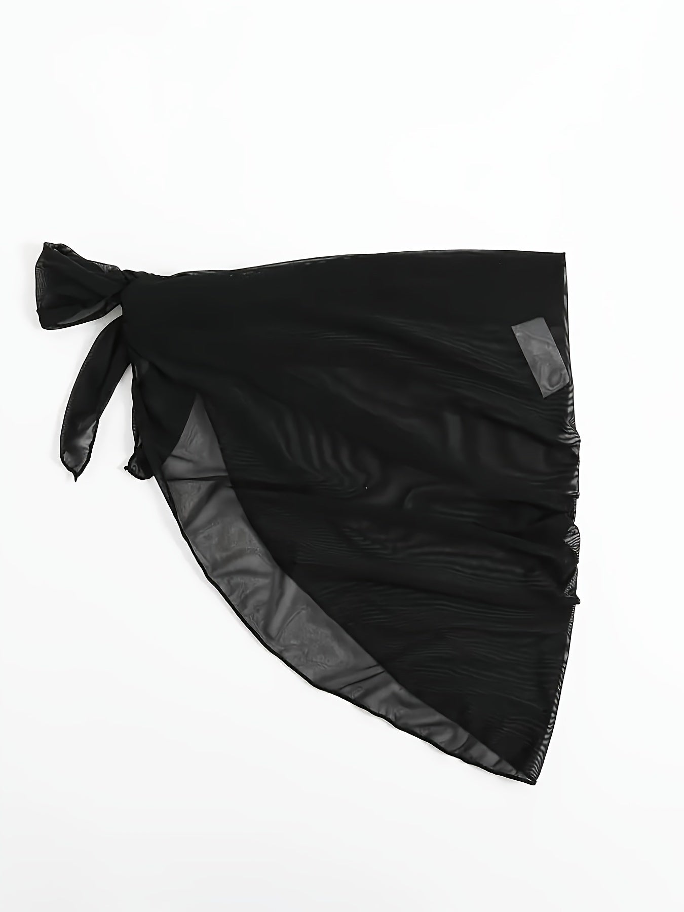 Chic Semi-Sheer Bikini Wrap Skirt - High Stretch, Solid Color, Machine Washable - Women's Fashion Swimwear Accessory, Swimwear, Skirt Cover