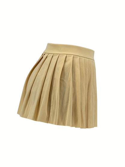 [Bright Pink Skirt] Sexy Summer Bright Pink High-Waisted Pleated Mini Skirt | Stretchy & Machine Washable | Perfect for Casual or Party Outfits for Women