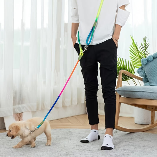 Reflective Hands-Free Dog Leash For Hiking, Walking, And Running - Adjustable Waist And Crossbody Rope For Small And Large Dogs - Bungee Leash For Shock Absorption And Comfort